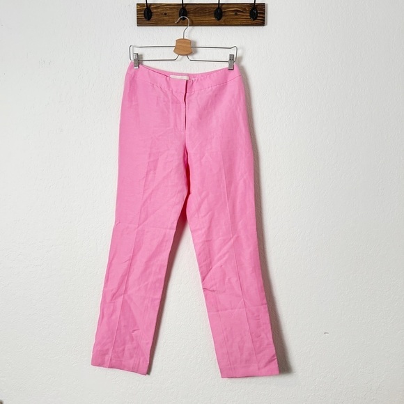 Lafayette 148 New York Barrow Linen & Silk Crepe Pants - Picture 2 of 9
